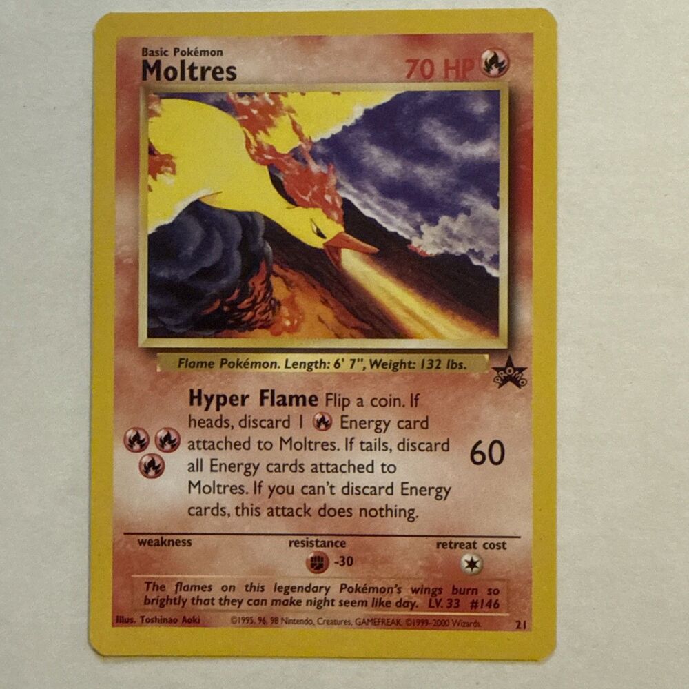 Pokémon WOTC Black Star Promo Moltres #21 Aoki Error 2000 Movie Promo LP
